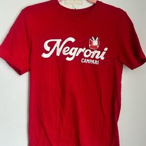 Red Negroni Cocktail T-shirt. Men's Size Small